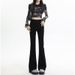 2025 Spring/Summer High-Waisted Micro-Flare Jeans For Women, Slim-Fit, Petite-Friendly, Stretchy, Straight-Leg,_mkmklike.com