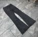American Cleanfit Black Gray Cool Style Washed Slightly Flared Distressed Slim Fit Jeans_mkmklike.com