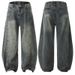 Men's Clothing & Archer0603 & Autumn/Winter Street Style Japanese Retro Distressed Trendy Wide Leg Patchwork Versatile Straight Leg Jeans For Men_mkmklike.com