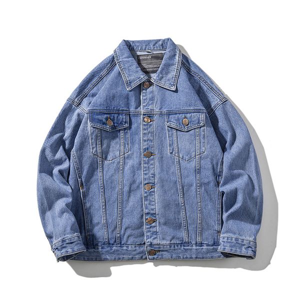 Shanggu Clothing American Fashion Brand Black Men's Loose And Trendy Cool Workwear Denim Jacket_mkmklike.com