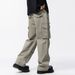 American Paratrooper Workwear Jeans Men's Trendy Brand Pleated Multi-Pocket Straight Pants Loose Versatile Solid Color_mkmklike.com