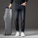 Autumn And Winter Velvet Thickened Jeans Men's Business Loose Small Straight Trousers Quality Live Broadcast Elastic Warm Men's Trousers_mkmklike.com