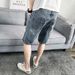 Men's Ripped Denim Shorts Style Trendy Versatile Casual Thin Mid-Length Summer Shorts_mkmklike.com