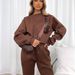 fashion suits for women long-sleeved loose round neck sweatshirt casual sports trousers_mkmklike.com