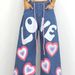 Women's Clothing ghost girl contrast color love print loose jeans mopping wide leg pants_mkmklike.com