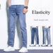Men's Stretch Slim Fit Jeans – Classic Straight Leg Denim Pants (Dark Blue/Blue/Light Blue/Black) Button Fly & Mid-Rise Waist_mkmklike.com