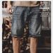 Men's Clothing Men's Summer Thin Denim Shorts Loose Straight Leg Stretchy Plus Size Extra Large Five Point Mid-Length Casual Shorts_mkmklike.com