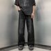 Men's Retro Heavy Duty Water Washed Straight Leg Jeans Two Tone Hip Hop Style High Street American Fashion For Men And Women_mkmklike.com
