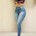 Women's High-Waisted Slim Fit Skinny Jeans Solid Color Elastic Casual Denim Jeans For Spring/Autumn Summer_mkmklike.com