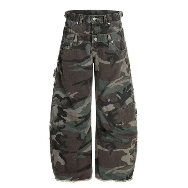 High-Street Double-Waist Cargo Jeans – Military Green Relaxed Fit Workwear Pants For Men (S-XXXL)_mkmklike.com
