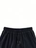 Men's Multi-Pocket Cargo Pants – Loose Straight Fit With Drawstring Waist & Decorative Stitching (Black, S-XXL)_mkmklike.com