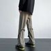 Men's Blue Jeans New Style Straight Leg Loose Fit With Ribbon Design High Street Wide Leg Pants_mkmklike.com