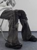 High End Fashion Ripped Jeans For Men Loose Fit Slim Fit Casual Long Pants Black Gray New Spring Summer Style_mkmklike.com