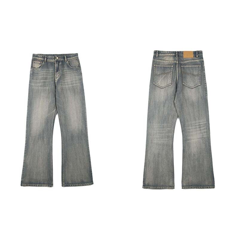 Men's Clothing & Archer0603 & Summer Style Bamboo Cotton Heavy Wash Men's Jeans Distressed Slightly Flared Slimming Trousers_mkmklike.com
