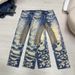 Men's Clothing Annual Cattle King GVC Style Erosion Damage 3D Digital Printing Jeans High Street Print Flower Vibe Flared Pants U85_mkmklike.com