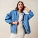 Women's Casual Versatile Denim Jacket European And American Style Pocket Side Slit Design_mkmklike.com