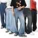 Men's Clothing Relaxed Fit Straight Leg Jeans With Elastic Waistband Comfortable Casual Trousers For Men & Women | Multiple Colors (Black, Dark Blue)_mkmklike.com