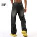EF JEANS | 2024 New Street Fashion Knife Cut Ripped Feature Straight Jeans Trendy Black And Grey Casual Pants_mkmklike.com