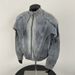 Men's Clothing Vintage Distressed Denim Jacket For Men – Oversized Workwear Coat With Stand Collar, Streetwear Fashion Faded Blue Comfortable Stylish_mkmklike.com