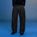 Women's Clothing Retro Original Color Denim Black Scimitar Wide Leg Casual Straight Loose Denim Trousers For Men And Women_mkmklike.com