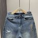 Men's High Street Tie Dye Jeans Trendy Retro Washed Distressed Loose Straight Leg Wide Leg Pants For Spring And Autumn_mkmklike.com