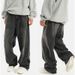 Men's Black-Grey Wide Leg Jeans – Retro High-Waisted Loose Fit Trousers (Streetwear Vibe, Flowy Straight Cut, Stretch Comfort)_mkmklike.com