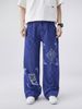 Men's Retro Star Ripped Loose Fit Jeans Wide Leg Floor Length Design New Style Casual Denim Trousers_mkmklike.com