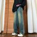 Men's Clothing Men's Straight Leg Jeans Trendy Wide Leg Loose Fit Blue Jeans For Teenagers Style Spring Autumn_mkmklike.com