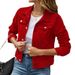 Men's Slim Fit Denim Jacket With Turn-Down Collar - Classic Casual Style For Work & Daily Wear (Multiple Colors & Sizes)_mkmklike.com