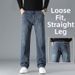 Men's Relaxed Fit Straight Leg Jeans – Classic Comfort Stretch Denim Pants For Business Casual & Everyday Wear (28-36)_mkmklike.com