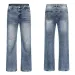 Men's Clothing Men's Ice Blue Ripple Wash Jeans - Straight Leg Retro Denim Pants (Vintage Slub Texture)_mkmklike.com
