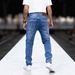 "Men's Paint-Splatter Jeans – Distressed Straight-Leg Denim Pants With Artistic Wash, Streetwear & Casual Wear, High Elastic Comfort Fit"_mkmklike.com