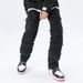 Vintage Distressed Black Jeans – High Street Baggy Fit With Subtle Flare (Unisex, S-3XL, Washed Black)_mkmklike.com