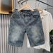 Men's Clothing Men's Mid-Length Water Ripple Jacquard Denim Shorts High Street Style Summer Casual Five-Point Trendy High End_mkmklike.com