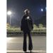 Men's Oversized Flowy High Street Style Vibe American Style Pure Black Straight Leg Jeans Sophisticated Casual Trousers_mkmklike.com