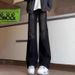 American Style Blue Micro Flared Jeans Men's Summer Street Vibe Narrow Straight Leg High Waist Slimming Pants_mkmklike.com