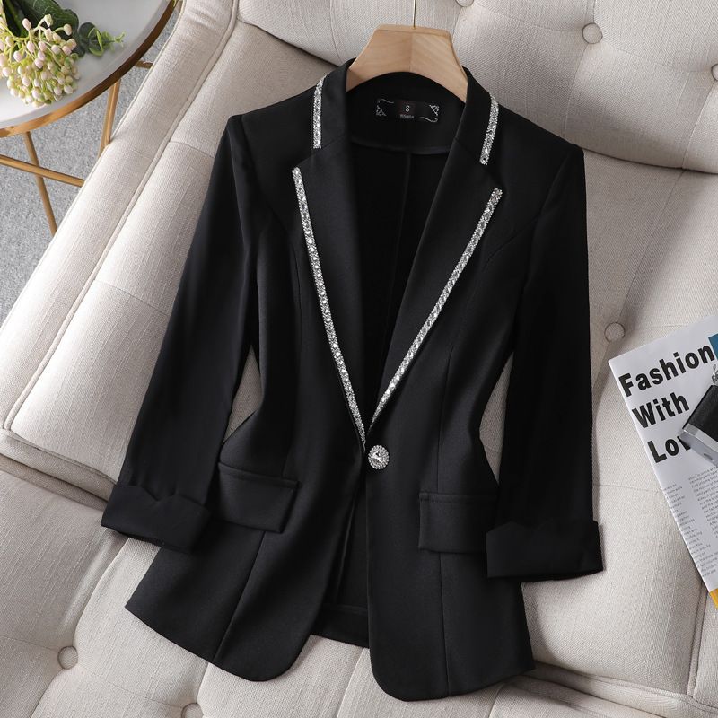 Women's Clothing White small suit jacket for women 2023 new spring and autumn Korean style casual high-end fashion suit ladies tops_mkmklike.com