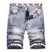 Men's Clothing Fashionable Workwear Men's Workwear Denim Shorts – Euro Style Cargo Mid-Length Jeans (S-2XL, Utility Pockets, Stiff Cotton Blend)_mkmklike.com