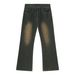 Men's Clothing Retro Washed Jeans High Street Distressed Straight Leg Loose Fit Versatile Flared Pants Men's Clothing Denim_mkmklike.com
