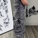 Unisex Heavy Wash Cargo Jeans Streetwear Vintage Distressed Denim Pants with Utility Pockets Stretch Comfort 6 Sizes_mkmklike.com