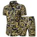 Men's Clothing Short Sleeve Shirt Printed Shirt Set _mkmklike.com
