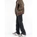 Nordmann Black Gray Flared Jeans Men American High Street Retro Wide Leg Floor-Length Pants Autumn Winter Loose Straight Casual_mkmklike.com