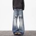 Unisex Vintage Flare Jeans With Graphic Print – 90s Retro Streetwear Denim Pants (S-3XL)_mkmklike.com