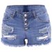 Women's Clothing High Waist Cotton Blue Shorts Washed Slim Light Color Women's Straight Denim Shorts_mkmklike.com