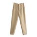 Women's Clothing new slimming solid color pleated micro elastic formal straight pants casual pants_mkmklike.com
