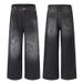 Streetwear Splatter Paint Baggy Jeans – Unisex Oversized Straight-Leg Denim, 81.3% Cotton, Distressed Wash & Graffiti-Inspired Detailing_mkmklike.com