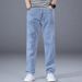 Casual Men's Jeans Stretch Straight Leg Loose Pants Men's Spring Plus Size Simple Pants_mkmklike.com
