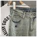 Light Luxury Ink Splashed Patch Jeans For Men, New Autumn Styles, Trendy Brands, Handsome Ripped Elastic Casual Slim Fitting Skinny Pants_mkmklike.com