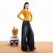 Denim Long Pants With Ink Dot Design, Spotted Fall And Winter Floor-Length Loose Wide-Leg Pants, American Style_mkmklike.com