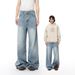 Men's Clothing Men's Vintage Washed Straight-Leg Jeans - Classic Blue Denim Pants For Casual Streetwear_mkmklike.com